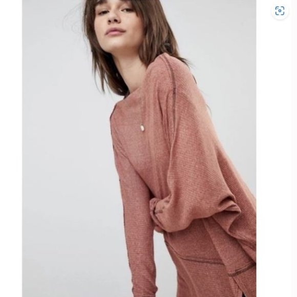 We The Free People Londontown Thermal Tunic Top in Rust, XS - Picture 11 of 12
